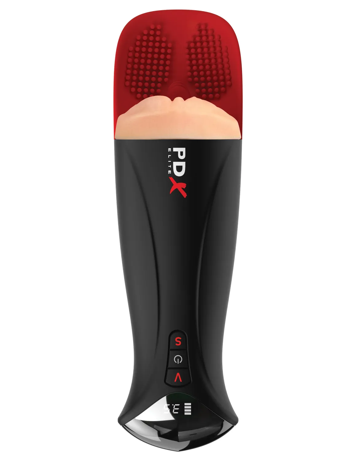 Pipedream PDX Elite Fuck-O-Matic Pro XL vibrerende masturbator zuigend