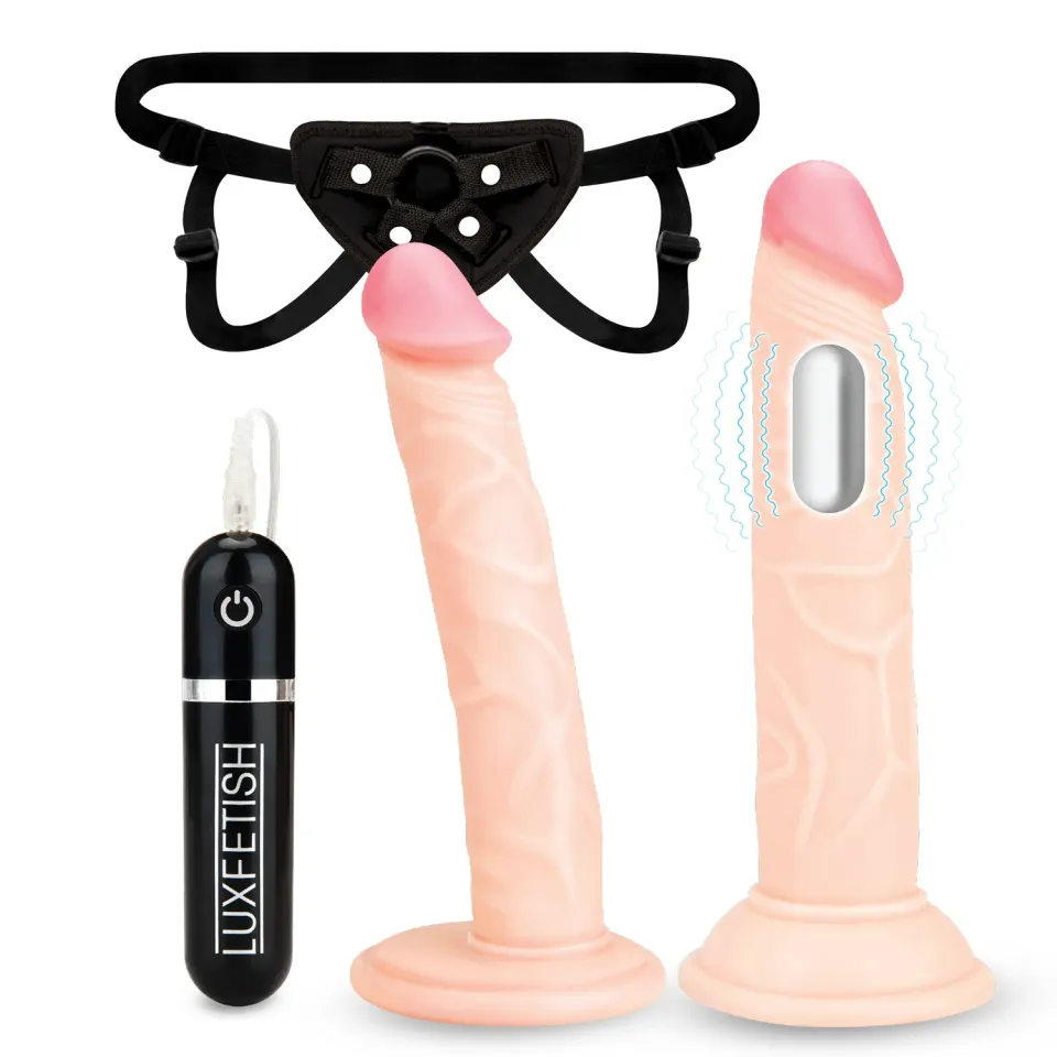 Lux Fetish 3PC Strap-On Harness Pegging Set vibrerend