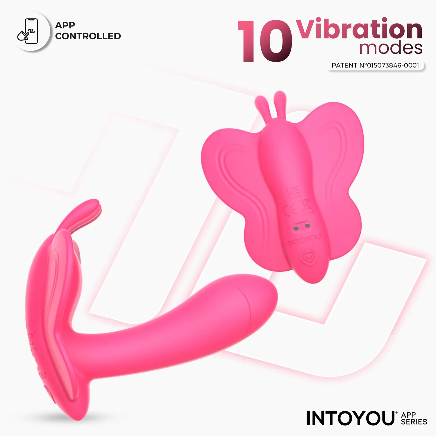 Intoyou Wingy vlindervibrator perzikroze met app