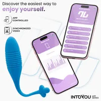 Intoyou vibratie-ei thrusting met app blauw 20,5 cm