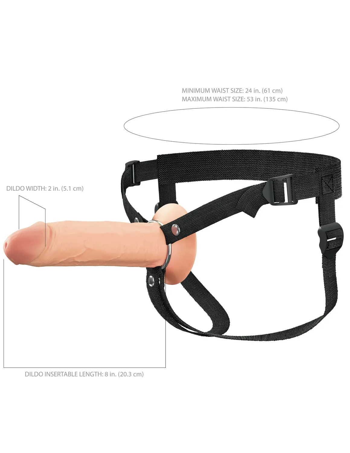 Pipedream Fantasy X-Tensions 8 inch holle strap-on