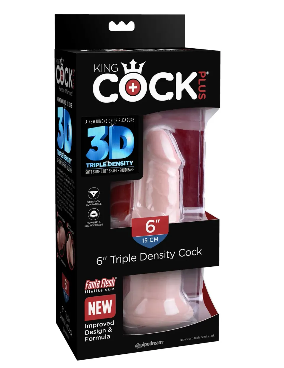 Pipedream King Cock Plus 6 Triple Density Cock dildo huidskleur
