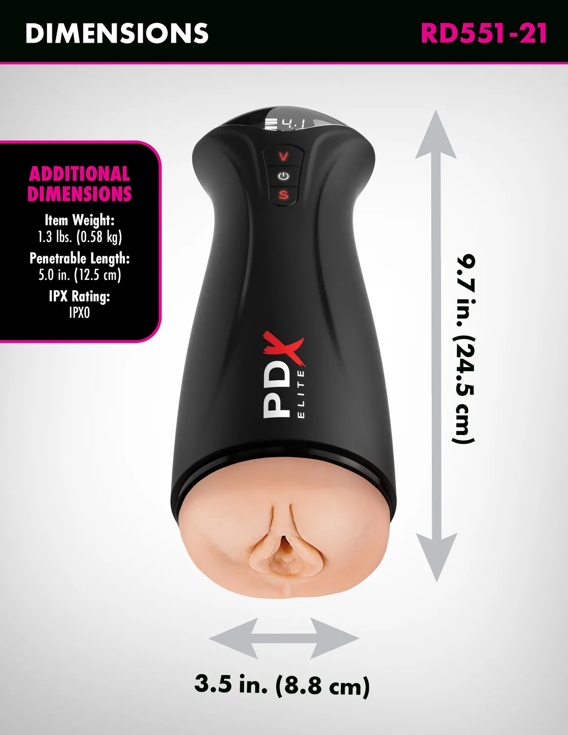 Pipedream PDX Elite Fuck-gasm zuigende vibrerende stroker