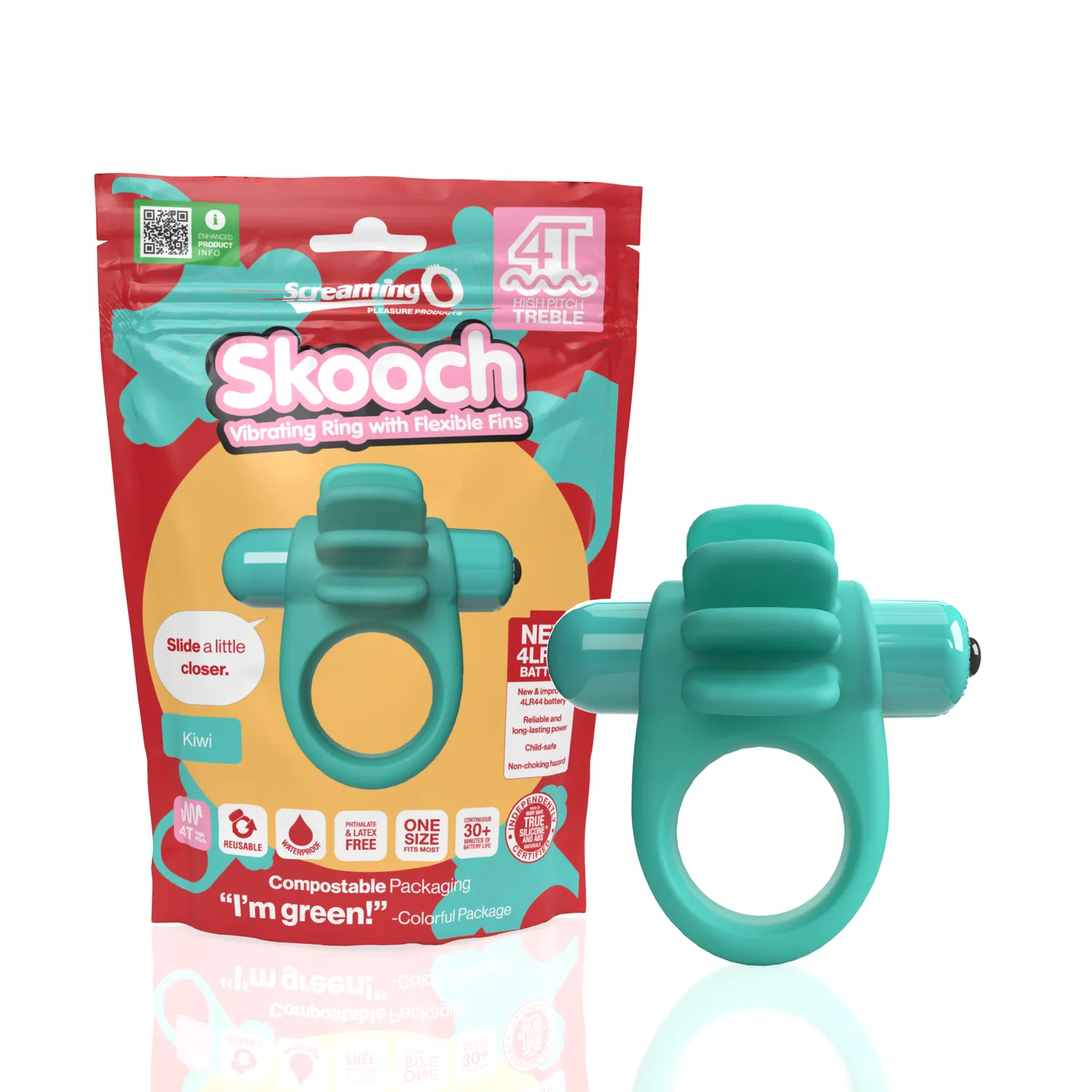 Screaming O Skooch 4T vibrerende cockring bosbes siliconen