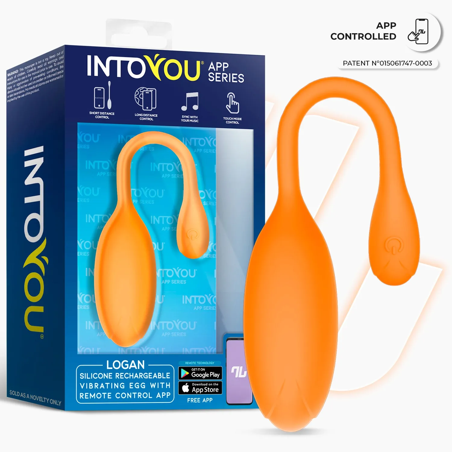 Intoyou Logan vibrerend ei oranje met app