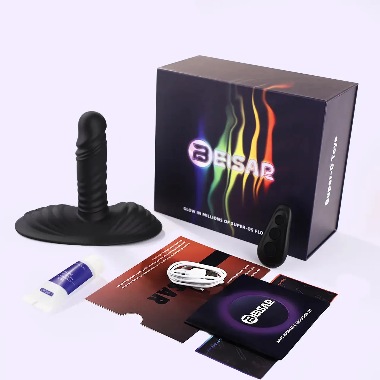 Beisar Pinhead prostaatvibrator zwart 7-in-1 stuwend