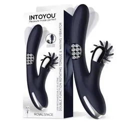Intoyou Royalspace vibrator blauw met tongen en 360° rotatie