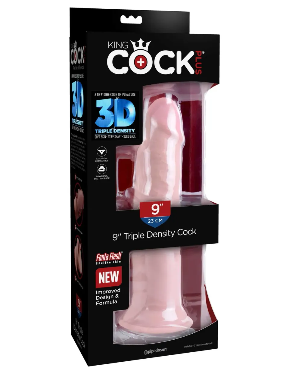 Pipedream King Cock Plus 9 inch Triple Density dildo huidskleur