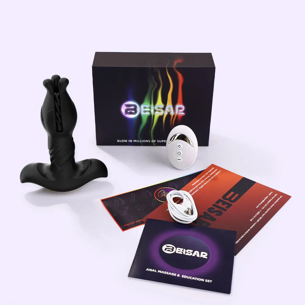 Beisar Perseus vibrerende buttplug met app zwart