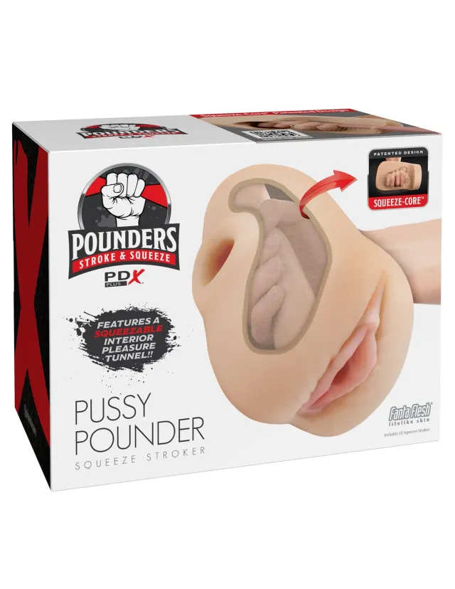 Pipedream PDX Plus Pussy Pounder masturbator knijpbaar flesh