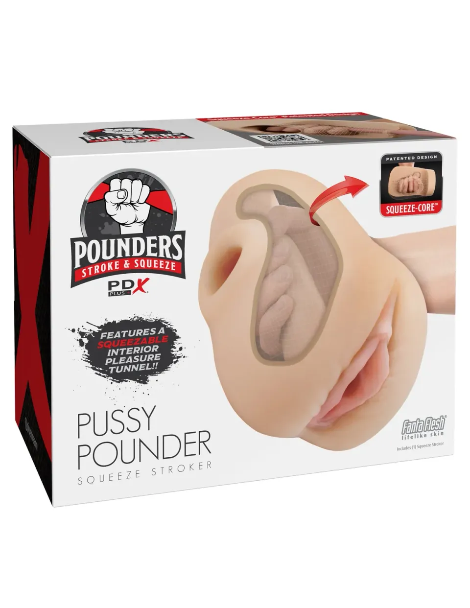 Pipedream PDX Plus Pussy Pounder masturbator knijpbaar flesh