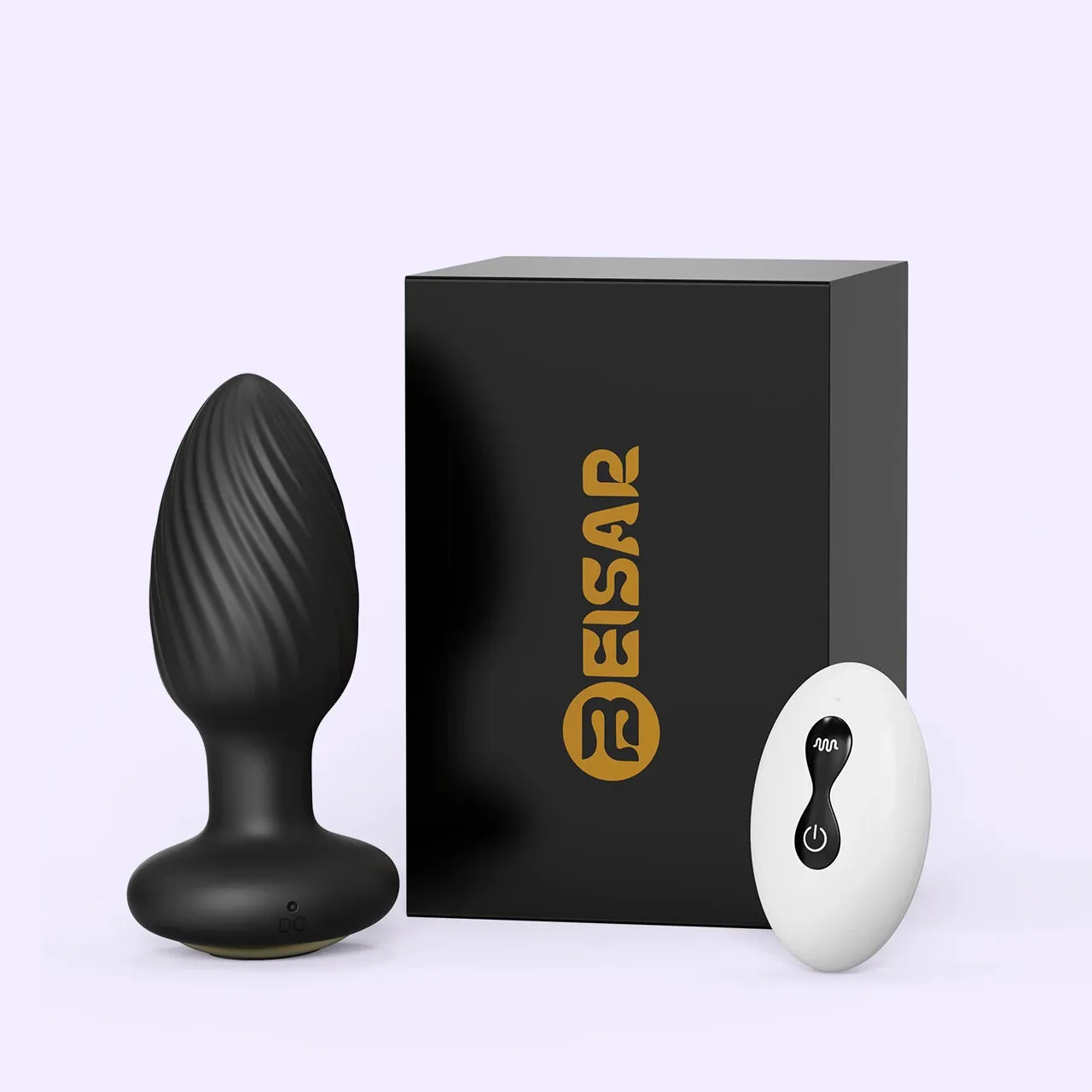 Beisar Pearlconch roterende buttplug zwart trilling