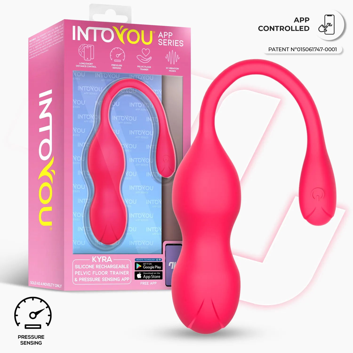 Intoyou Kyra bekkenbodemtrainer met app fuchsia roze