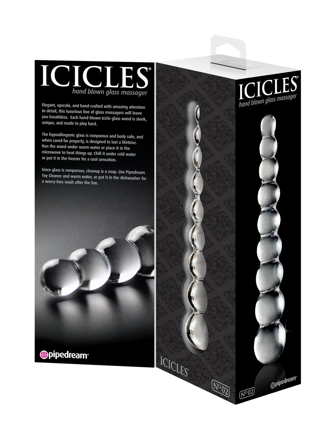 Pipedream Icicles No. 2 glazen dildo transparant temperatuurspel