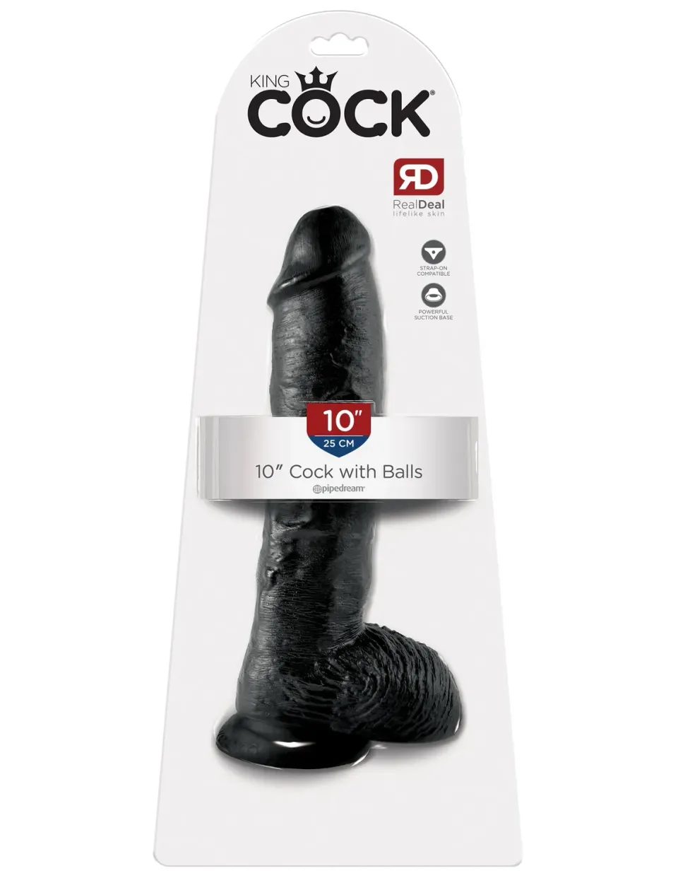 Pipedream King Cock 10 inch dildo met ballen zwart realistisch