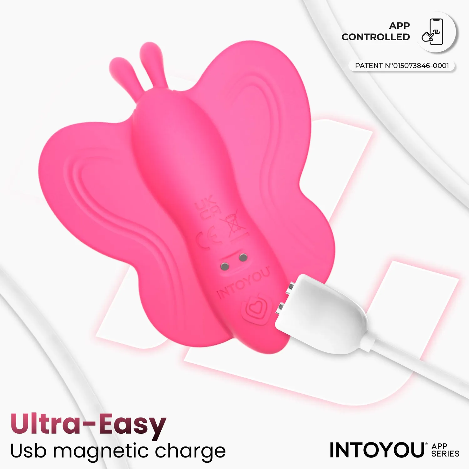 Intoyou Wingy vlindervibrator perzikroze met app