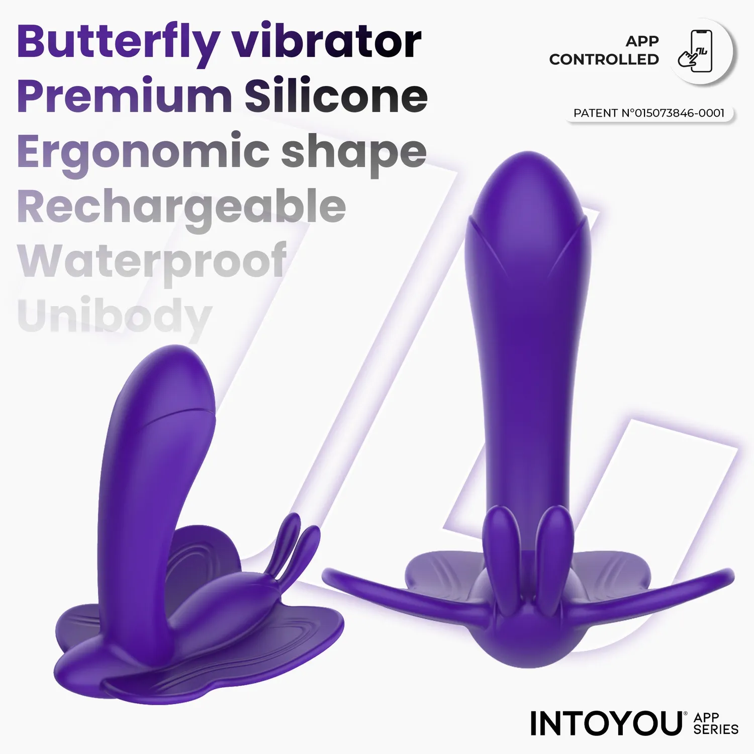 Intoyou Wingy vlinder vibrator paars met app