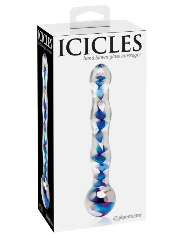 Pipedream Icicles No. 8 glazen dildo transparant blauw