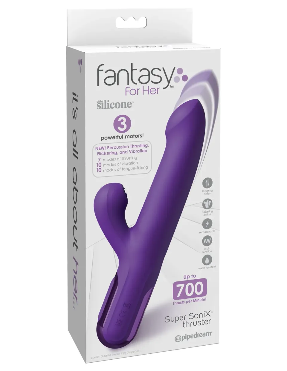 Pipedream Fantasy For Her Super Sonix Thruster rabbit stotend