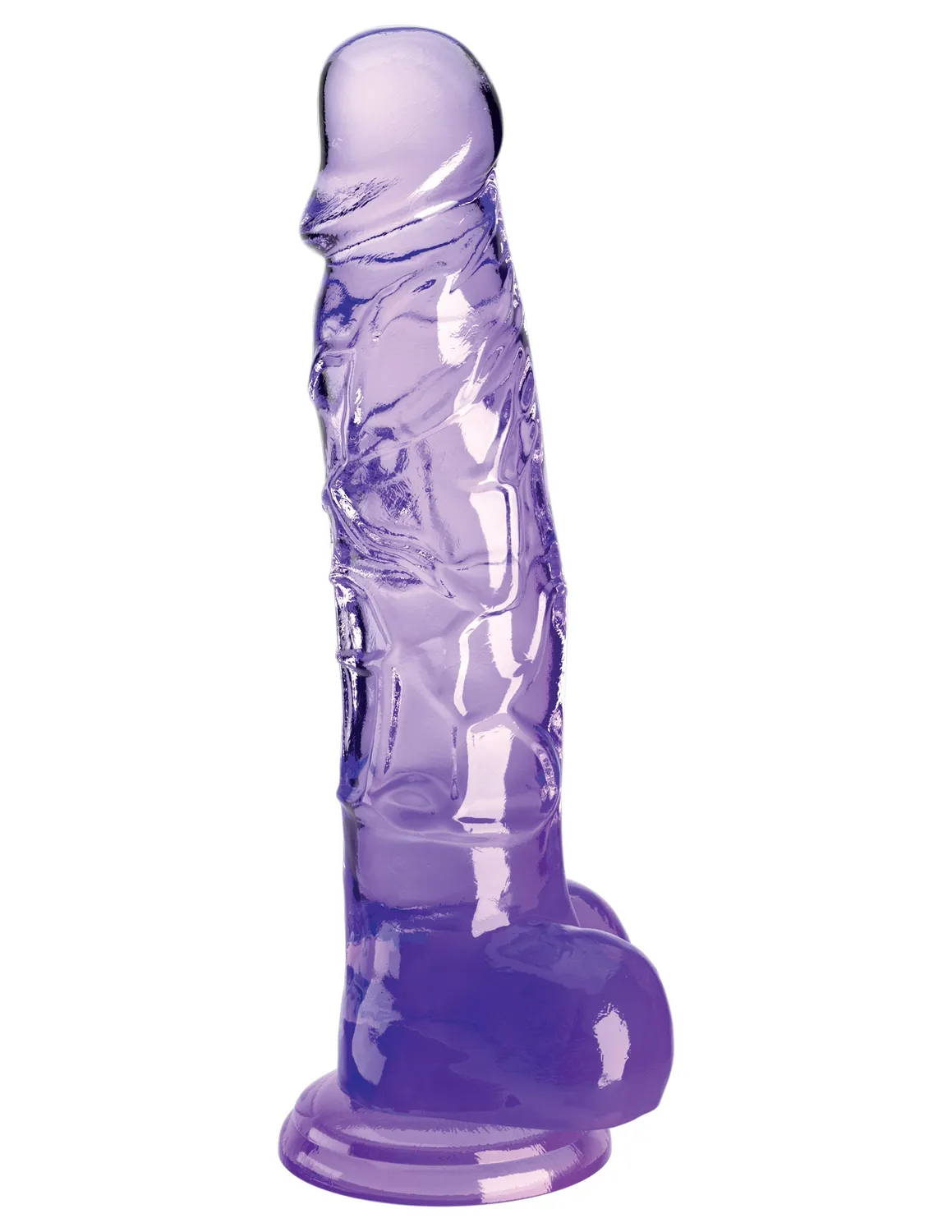 Pipedream King Cock Clear 8" dildo paars met zuignap