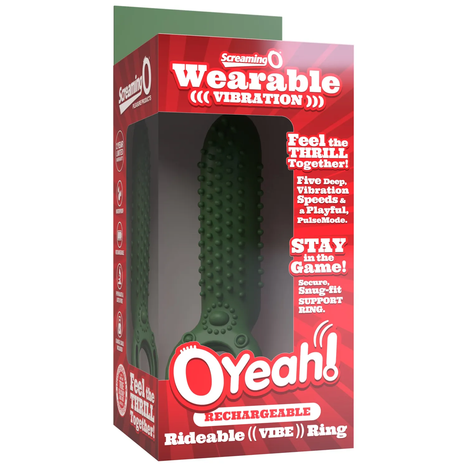 Screaming O OYeah cockring zwart oplaadbaar vibrerend