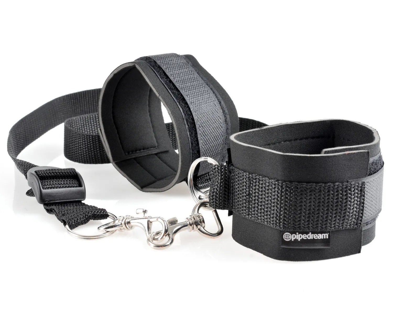 Pipedream Fetish Fantasy Cuff & Tether boeien set zwart bondage