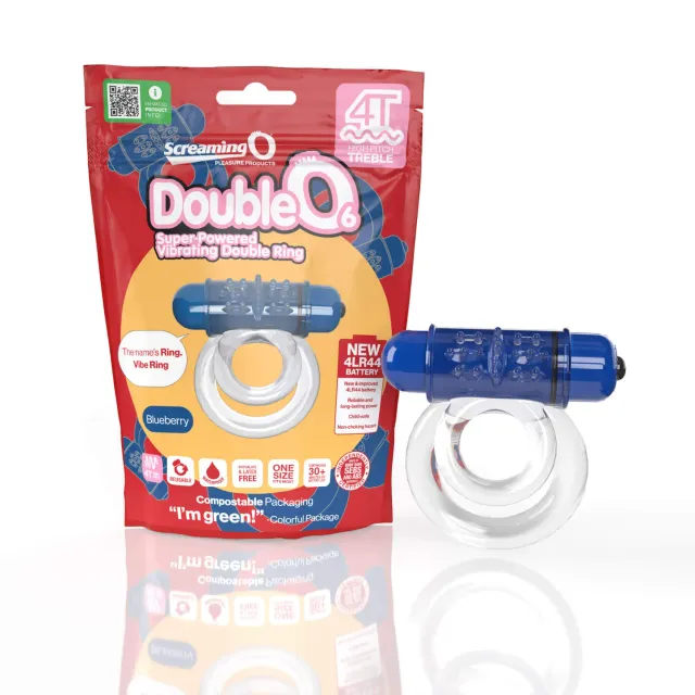 Screaming O 4T DoubleO 6 vibrerende cockring strawberry – dubbele ring