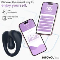 Intoyou Kenny vibrerende cockring donkerblauw met app