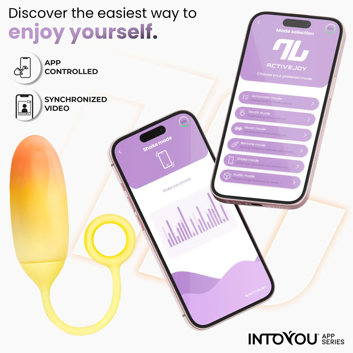Intoyou tril ei geel-oranje met app ActiveJoy
