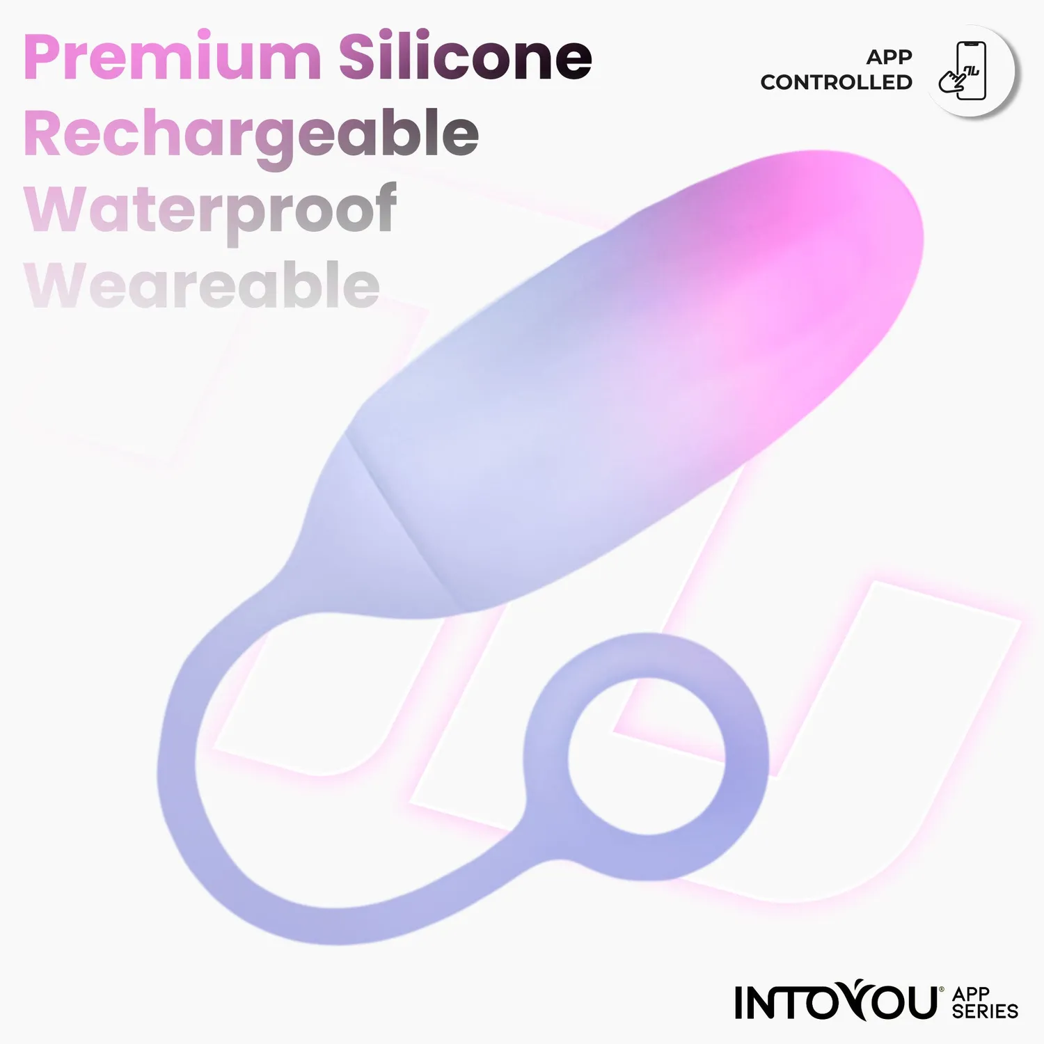 Intoyou App vibrerend ei roze-blauw met 10 standen