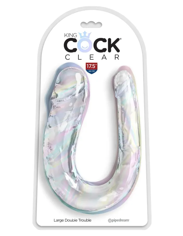 Pipedream King Cock Clear Double Trouble dubbele dildo large