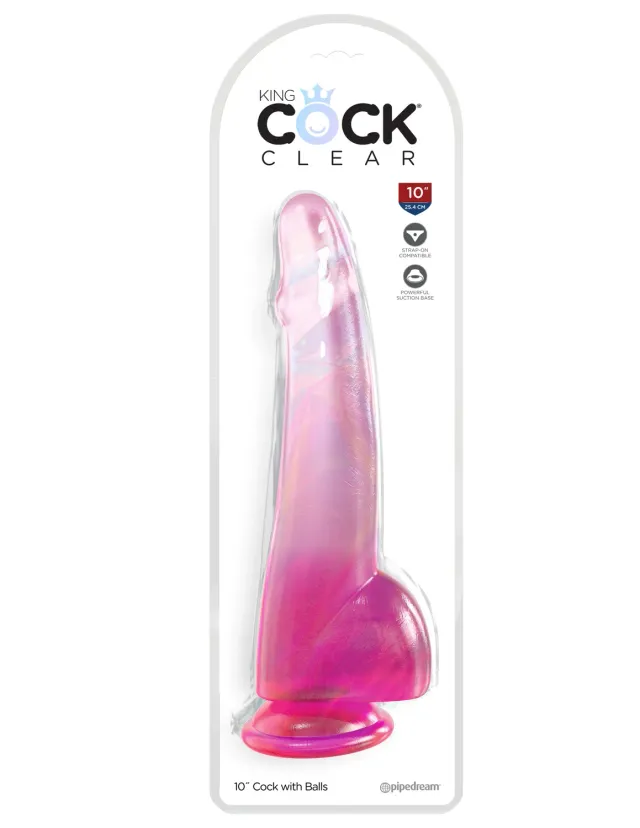 Pipedream King Cock 10 inch dildo met ballen roze realistisch