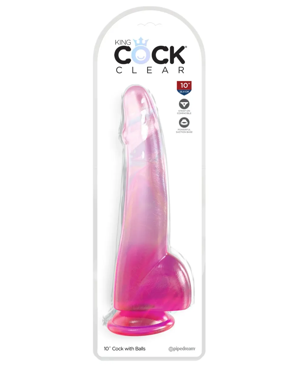 Pipedream King Cock 10 inch dildo met ballen roze realistisch