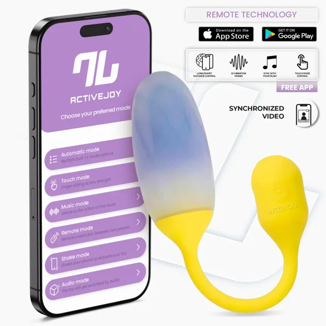 Intoyou NexEgg vibratie-ei geel/paars met app 10 standen