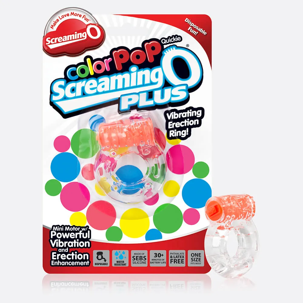 Screaming O ColorPoP Quickie Plus cockring oranje vibrerend