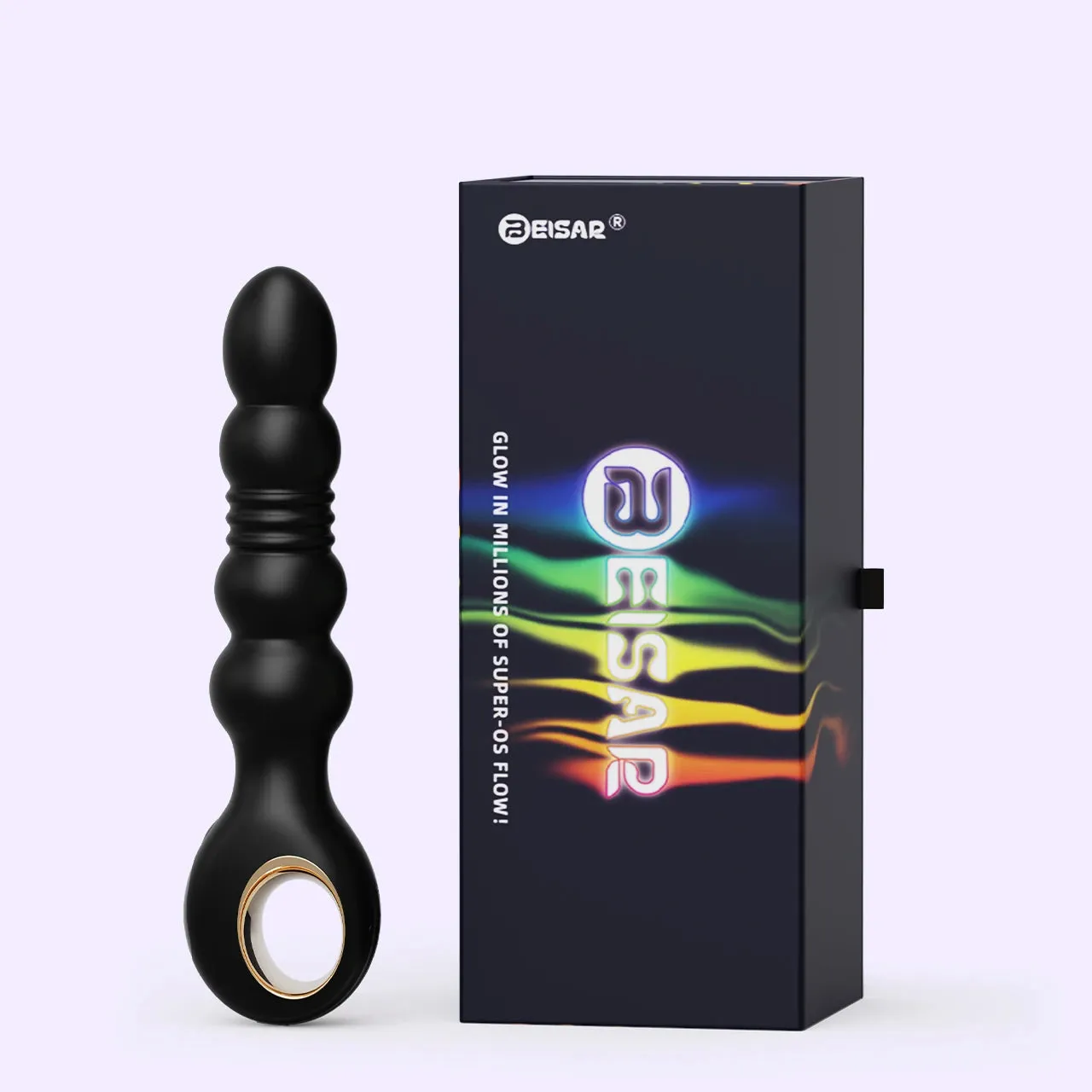 Beisar Potiphar vibrerende dildo zwart anal kralen
