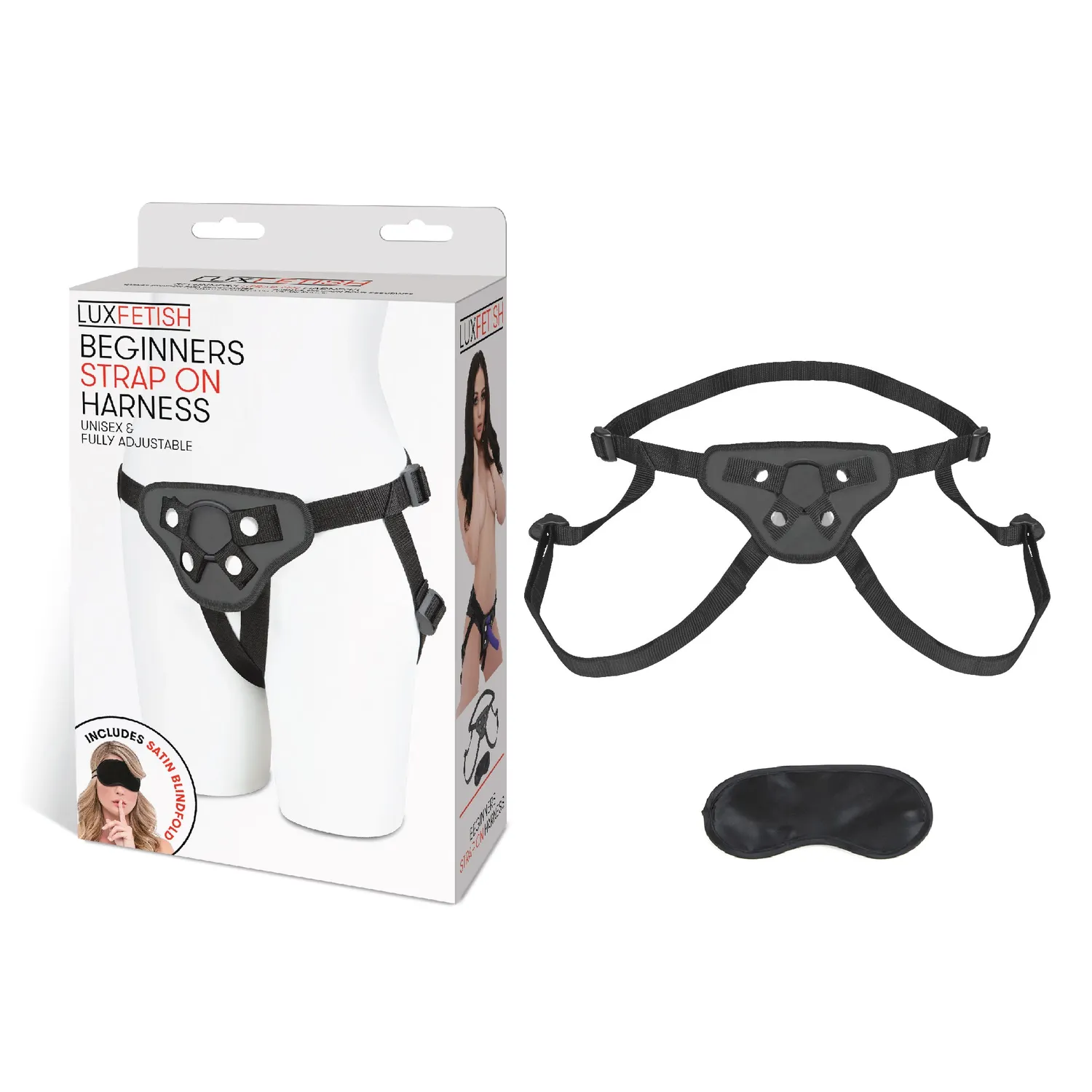 Lux Fetish Beginners Strap-on Harnas zwart neopreen