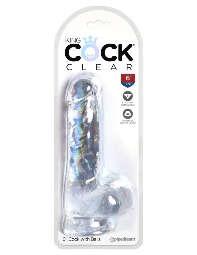 Pipedream King Cock 6 inch dildo transparant met zuignap