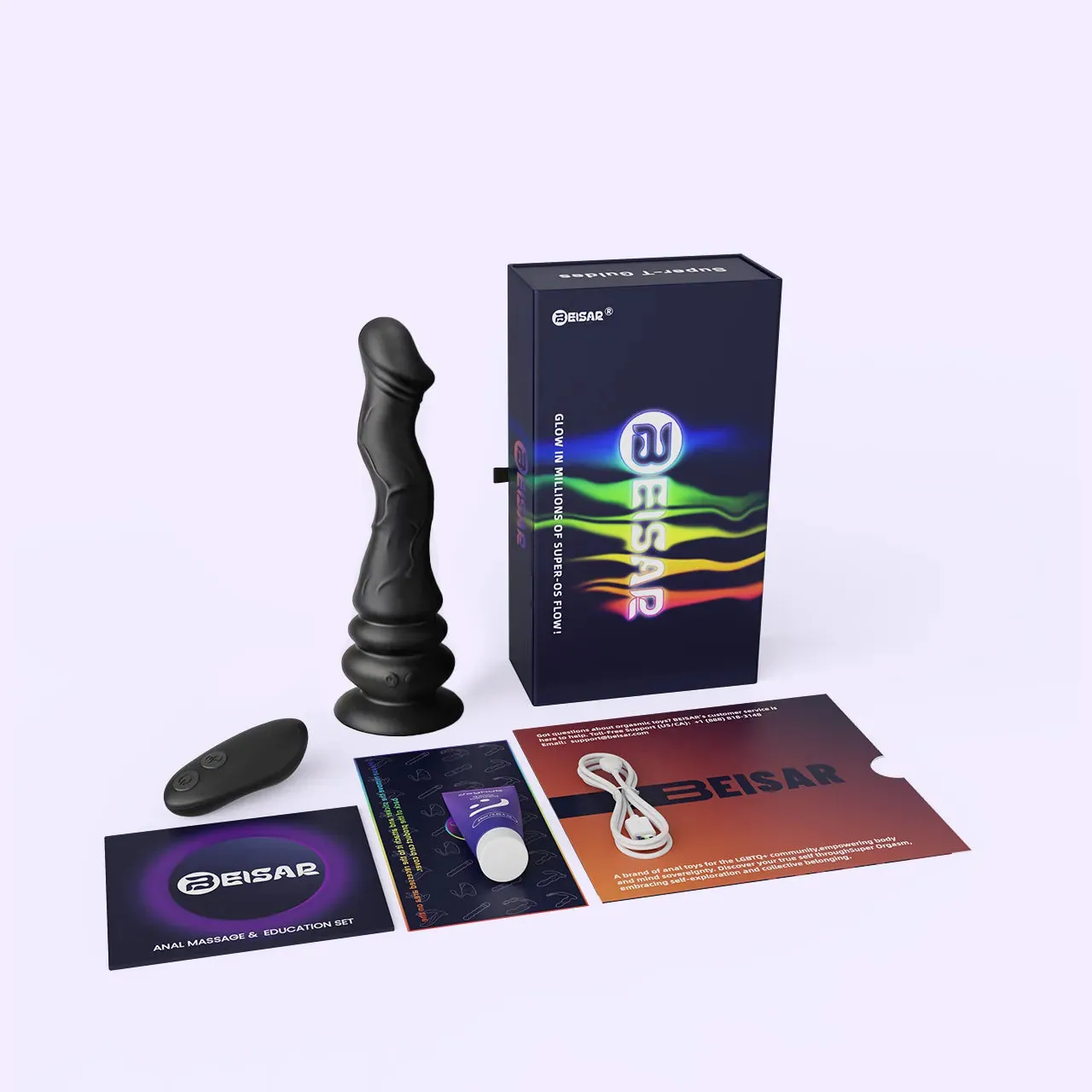 Beisar Pillar vibrerende dildo zwart met zuignap