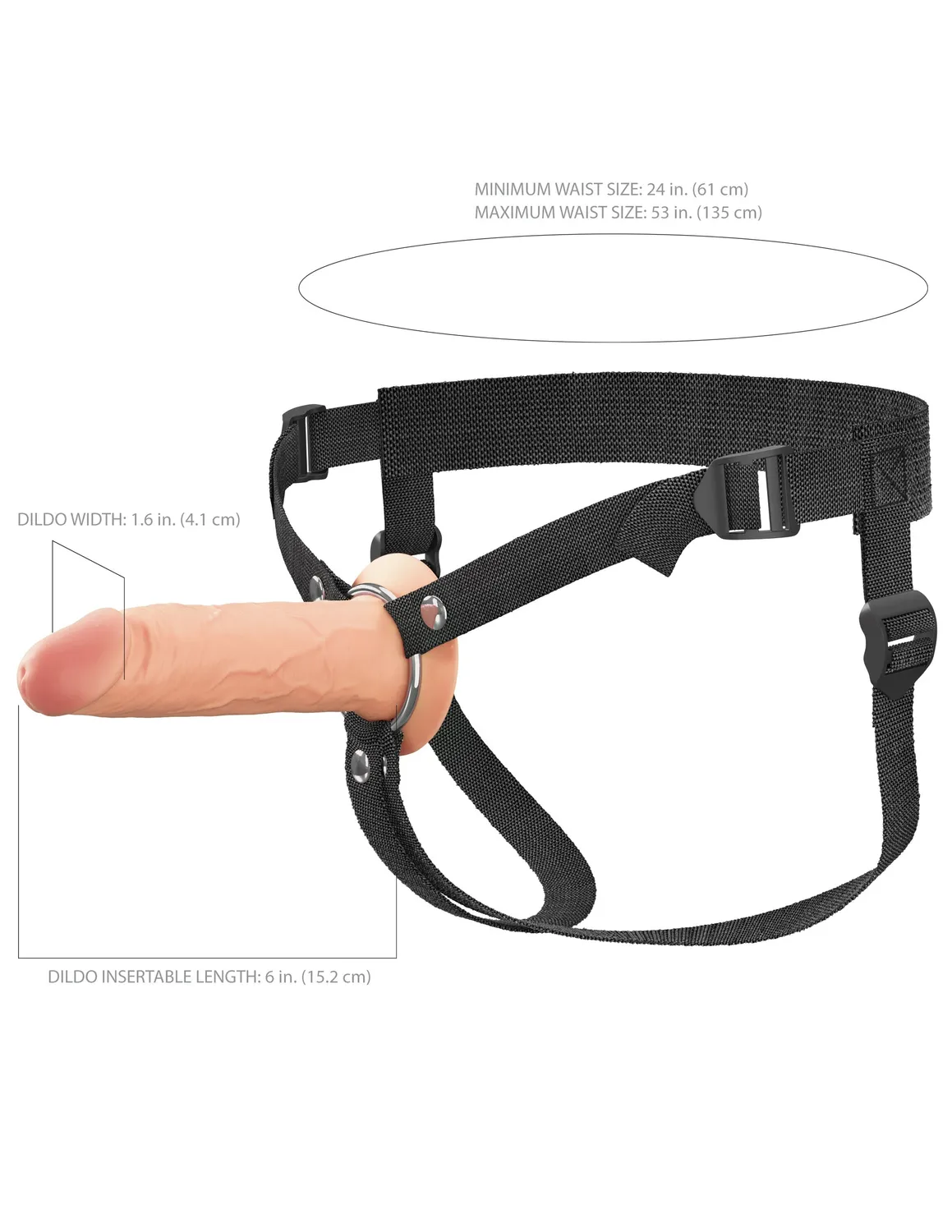 Fantasy X-Tensions 6 inch holle strap-on siliconen