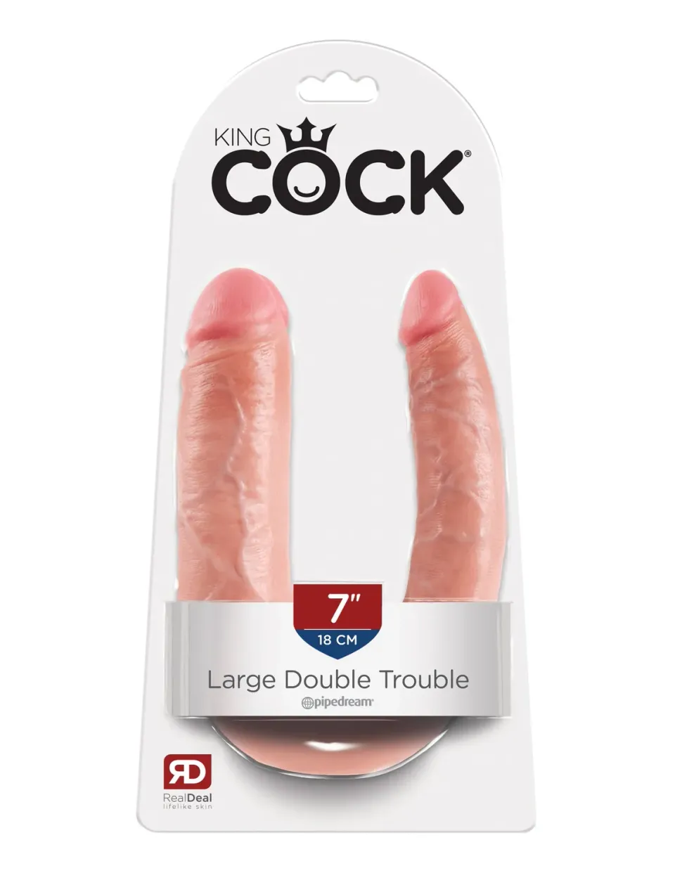 Pipedream King Cock Large Double Trouble dubbele dildo licht realistisch