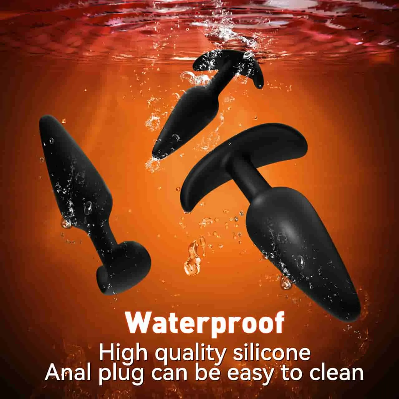 Beisar BAKI buttplug set zwart 3-delig trillend