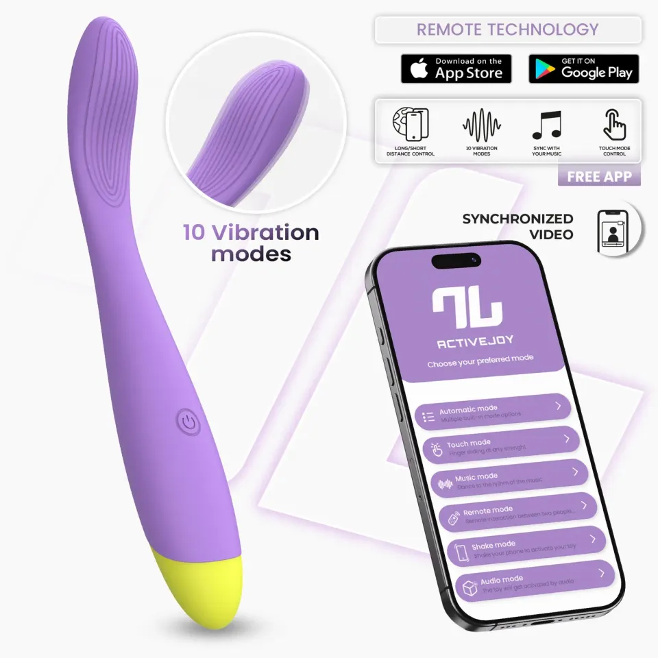 Intoyou Neya G-spot vibrator met app paars gebogen