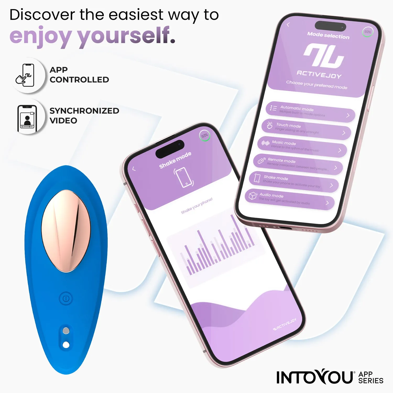 Intoyou slipvibrator met app blauw