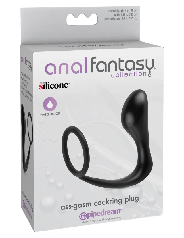 Pipedream Anal Fantasy Ass-Gasm cockring plug zwart silicone