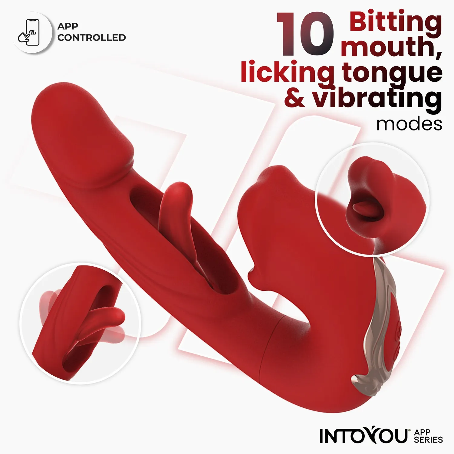 Intoyou Mouty vibrator met app biting en flipping
