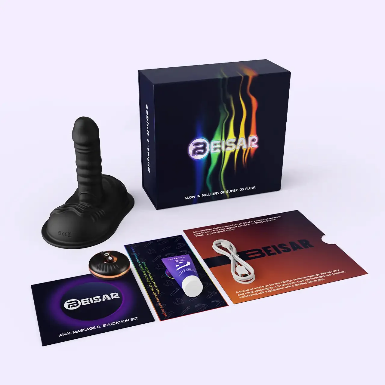 Beisar Pandora stotende vibrator zwart kussen