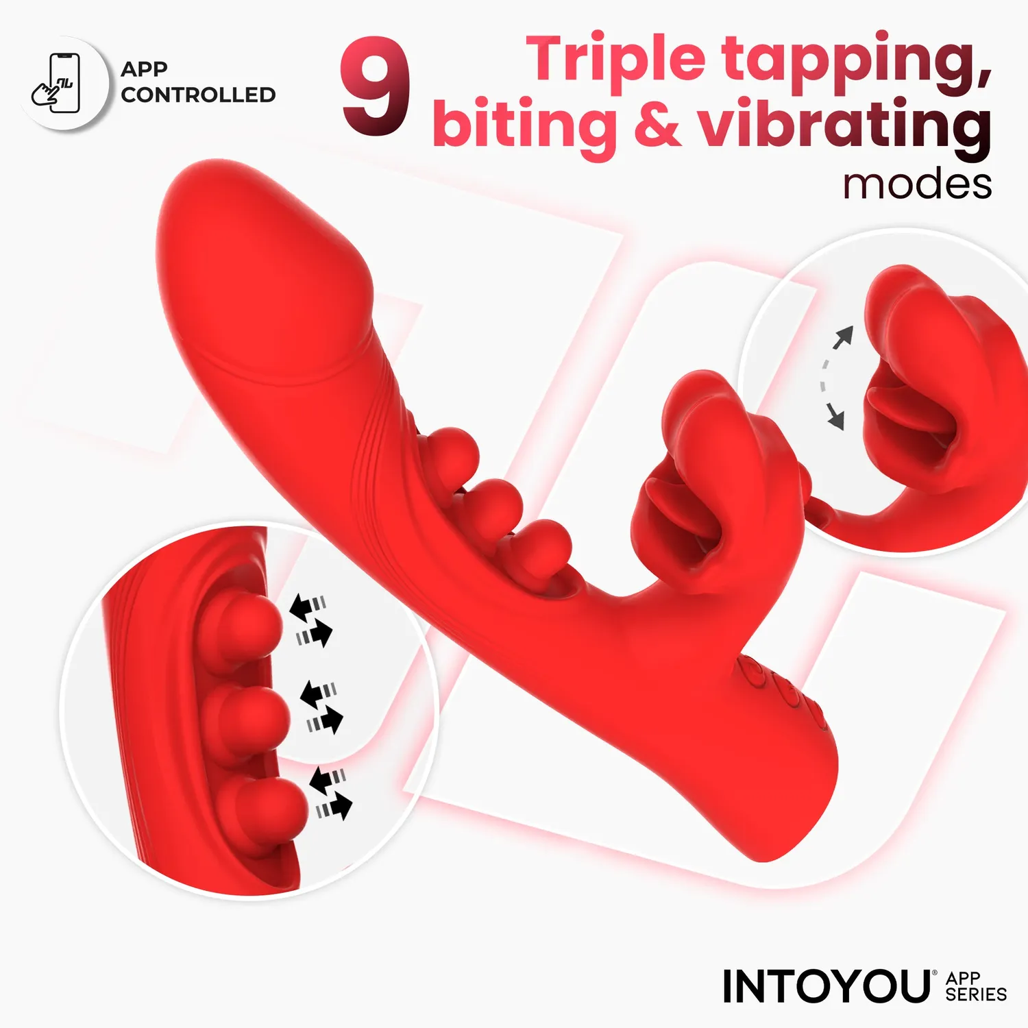 Intoyou Trixy vibrator tapping biting met app LED