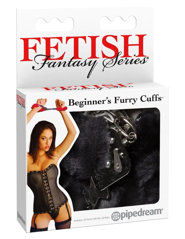 Pipedream Fetish Fantasy Beginner's Furry Cuffs handboeien zwart zacht