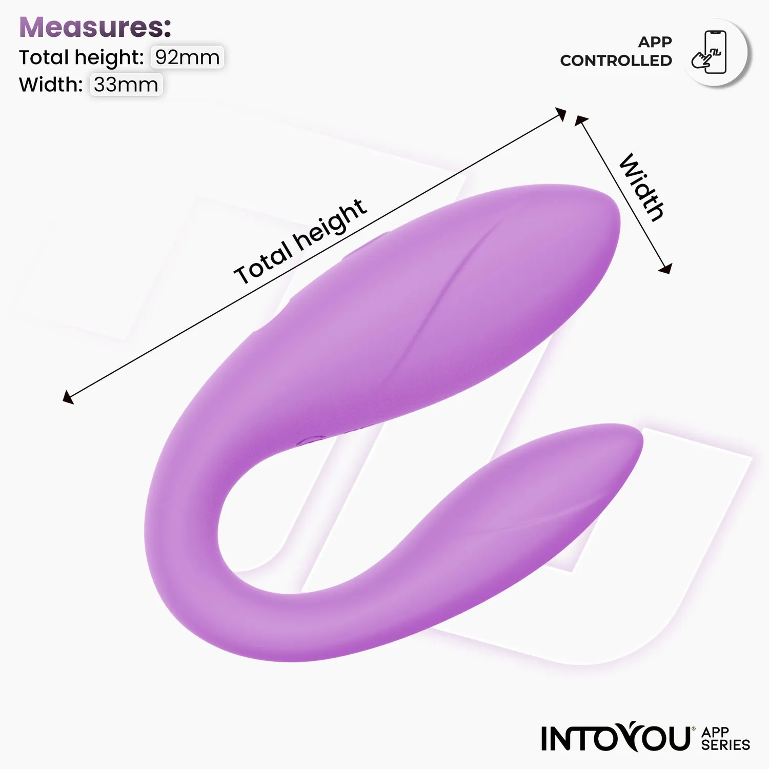 Intoyou paars vibrator lavendel U-vorm met app